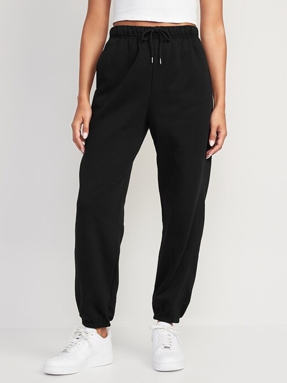 Old Navy Extra High Waisted Vintage Sweatpants Black Jack Joggers Sz Medium